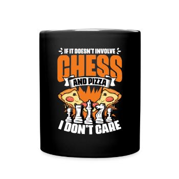 Funny board game humor for a pizza lover - Full Colour Mug - black - Front