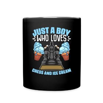 Nur ein Junge, der ein lustiges Schachspiel für - Tasse einfarbig - Schwarz - Vorne