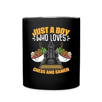 Just a boy who played funny chessboard games for - Full Colour Mug - black - Front