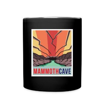 Mammoth Höhle Retro Nationalpark Souvenir Kentucky - Tasse einfarbig - Schwarz - Vorne