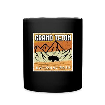 Montagnes du parc national de Grand Teton Buffalo Wyoming - Mug uni - noir - Devant