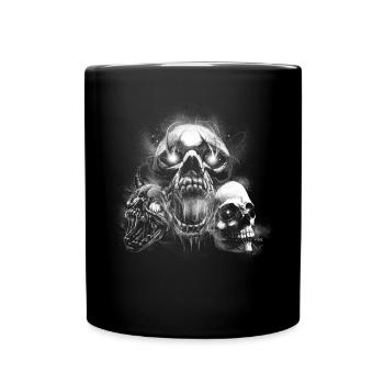 Free Hug's Skull -Bloody Font Halloween - Full Colour Mug - black - Front