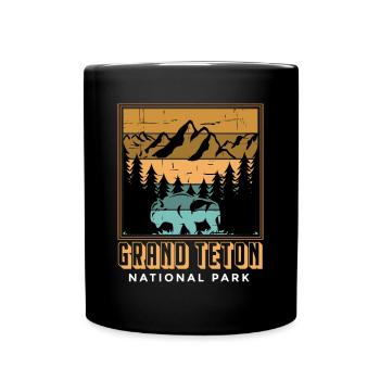 Parc national Buffalo Grand Teton Mountain Camping Souve - Mug uni - noir - Devant