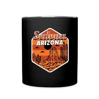 Sedona Arizona Canyon Camping Cactus National Park - Full Colour Mug - black - Front