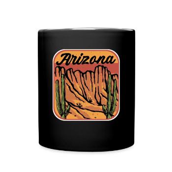 Arizona Cactus Canyon Camping Hiking Sedona Natio - Full Colour Mug - black - Front