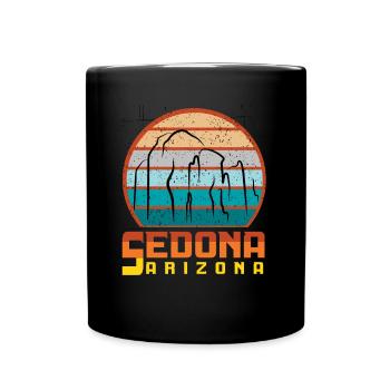 Arizona Desert Sedona Cactus Canyon Camping Nation - Full Colour Mug - black - Front