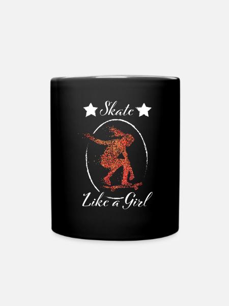 Skate Skater Skateboarder Skatpark Longboard - Mug uni - noir