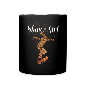 Skater Girl Skateboarderin Skaterin Halfpipe Board - Tasse einfarbig - Schwarz - Vorne