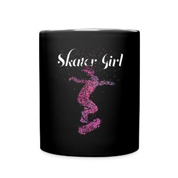 Skater Girl Skateboarderin Skaterin Halfpipe - Tasse einfarbig - Schwarz - Vorne