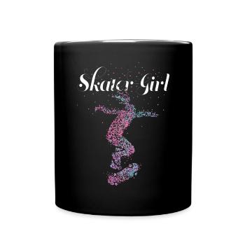 Skater Girl Skateboard Skateboarderin Skaten - Tasse einfarbig - Schwarz - Vorne