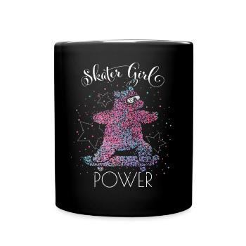 Skater girl power Skateboarderin Skaterin Skaten - Tasse einfarbig - Schwarz - Vorne