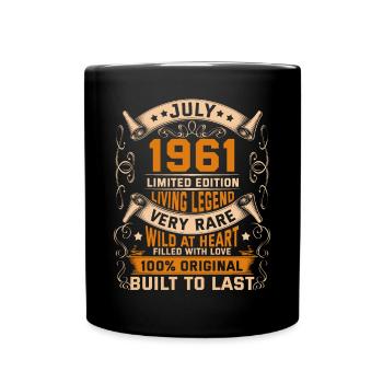 Birthday Legends 100% Original July 1961 - Tasse einfarbig - Schwarz - Vorne
