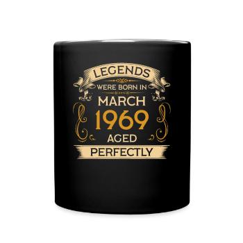Geburtstag Legends Were Born In März 1969 - Tasse einfarbig - Schwarz - Vorne
