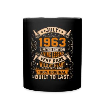 Birthday Legends 100% Original July 1963 - Tasse einfarbig - Schwarz - Vorne