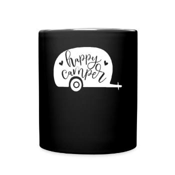 Campeurs heureux - Mug uni - noir - Devant