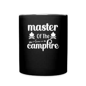 Meister des Lagerfeuers Wandershirt - Tasse einfarbig - Schwarz - Vorne