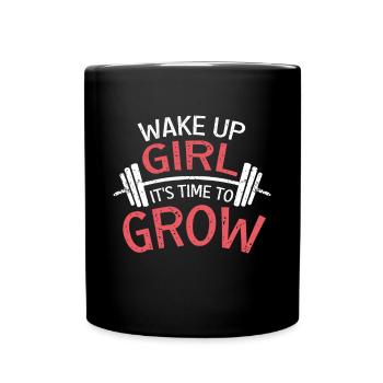 Women Girl it's time to grow gym - Full Colour Mug - black - Front