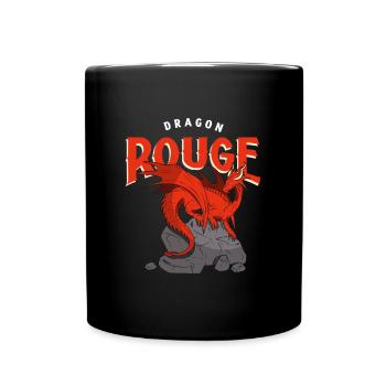 Dragon Rouge sur un Rocher - Mug uni - noir - Devant