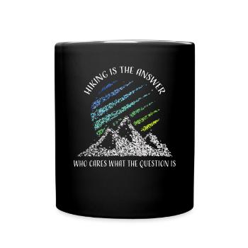 Wandern Wanderer Bergsteigen Bergsport Gebirge - Tasse einfarbig - Schwarz - Vorne