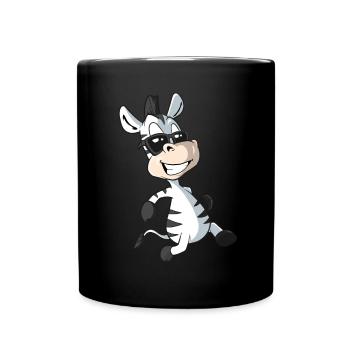 Cute Cartoon Zebra - Full Colour Mug - black - Front
