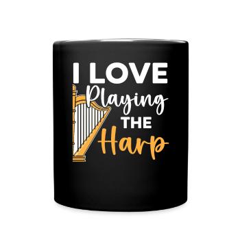 Ich liebe es, den Harfenisten-Harfenisten-Musiker zu spielen - Tasse einfarbig - Schwarz - Vorne