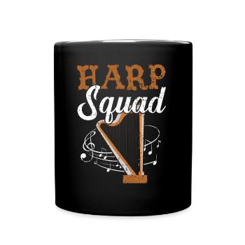 Harfe Squad Harfenist Musiker Musikinstrument - Tasse einfarbig - Schwarz - Vorne