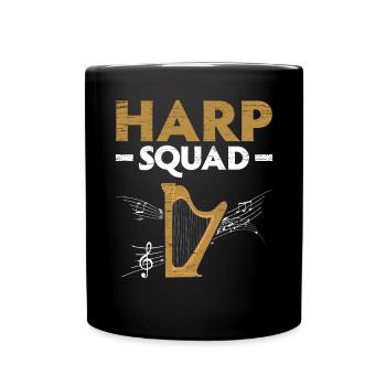 Harfe Squad Harfenist Musiker Musikinstrument - Tasse einfarbig - Schwarz - Vorne
