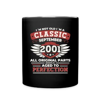 Jahrgang 2001 Geburtstag Geschenk Herren September - Tasse einfarbig - Schwarz - Vorne