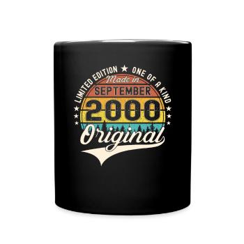 Original September Vintage 2000 Birthday Funny - Full Colour Mug - black - Front