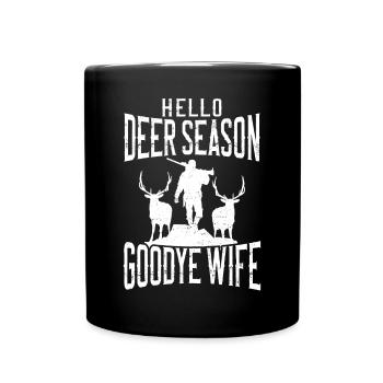 Buck Deer Hunting Hunter Husband - Tasse einfarbig - Schwarz - Vorne
