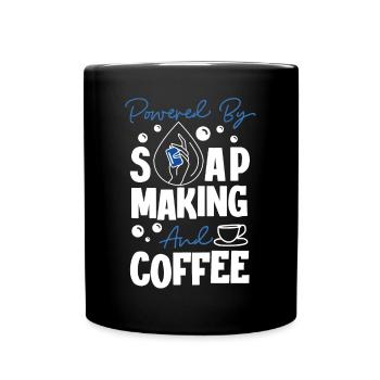 Soap Making Crafting Powered By - Full Colour Mug - black - Front