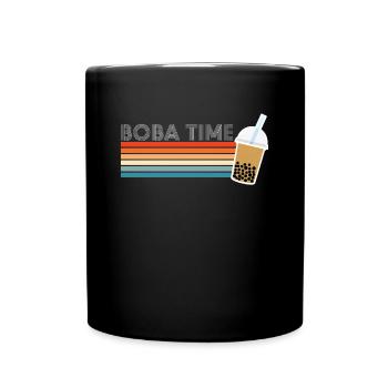Vintage Retro Boba Time Geschenk Bubble Tea Shirt - Tasse einfarbig - Schwarz - Vorne