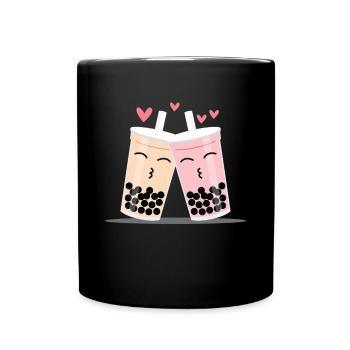 Love Boba Tea Bubble Tee Partnerlook - Tasse einfarbig - Schwarz - Vorne