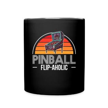 Vintage Retro Pinball Flip-Aholic Chemise - Mug uni - noir - Devant