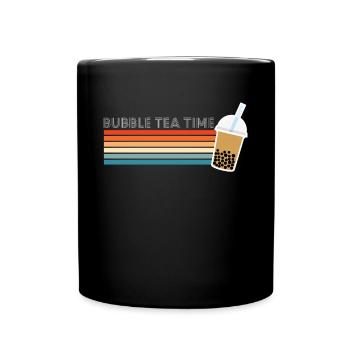 Vintage Retro Bubble Tea Time Shirt Boba Geschenk - Tasse einfarbig - Schwarz - Vorne