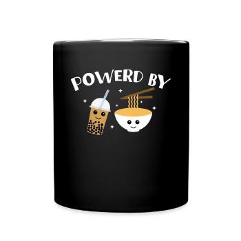 Powered By Boba Tea And Ramen - Full Colour Mug - black - Front