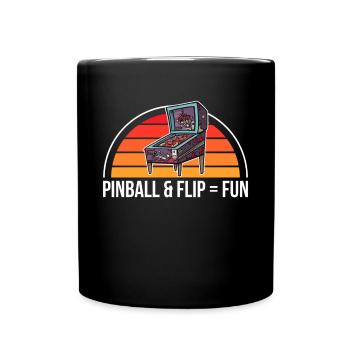 Vintage Retro Pinball & Flip = Cadeau de chemise amusant - Mug uni - noir - Devant