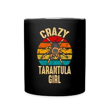 Crazy Spider Girl Pet Spider Owner Arachnid Spider - Full Colour Mug - black - Front