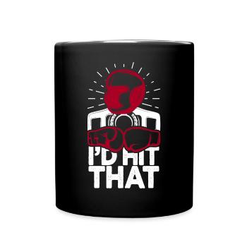Ich würde diesen lustigen Box-Retro-Boxer treffen - Tasse einfarbig - Schwarz - Vorne
