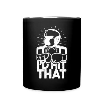 Ich würde diesen lustigen Box-Retro-Boxer treffen - Tasse einfarbig - Schwarz - Vorne