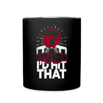 Ich würde diesen lustigen Box-Retro-Boxer treffen - Tasse einfarbig - Schwarz - Vorne