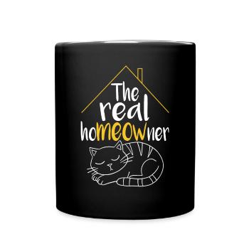 Le vrai chat propriétaire - Mug uni - noir - Devant
