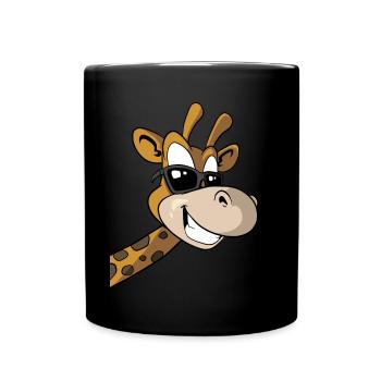 Giraffe niedliches Geschenk Giraffenkopf Tier Zoo - Tasse einfarbig - Schwarz - Vorne