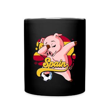 Spanien Fußball - Tasse einfarbig - Schwarz - Vorne