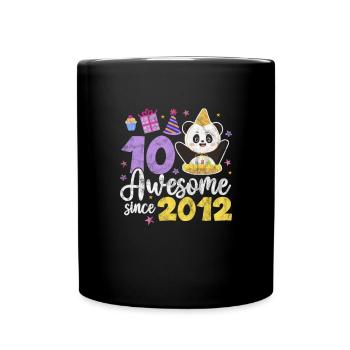 Panda 10th Birthday - Full Colour Mug - black - Front