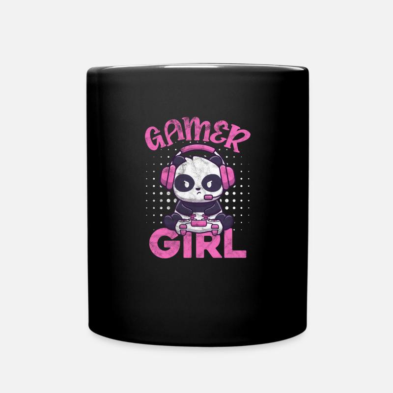 Panda Gamer Fille - Mug uni - noir
