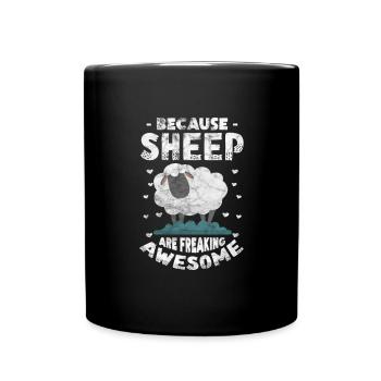 Schaf Schafe Bauernhof Tier Schafbock Geschenk - Tasse einfarbig - Schwarz - Vorne