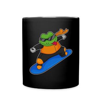 Frog Snowboarder Snowboard - Full Colour Mug - black - Front