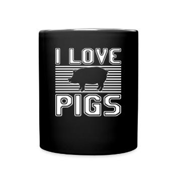 I love pigs - Full Colour Mug - black - Front