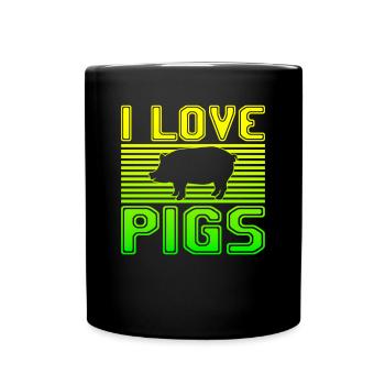 I love pigs - Full Colour Mug - black - Front